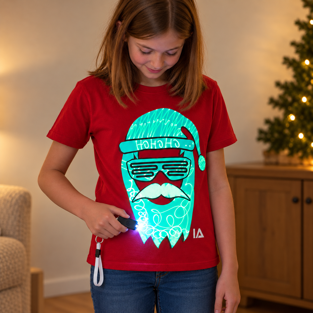 Kids’ Reindeer Glow in the Dark Christmas T-Shirt