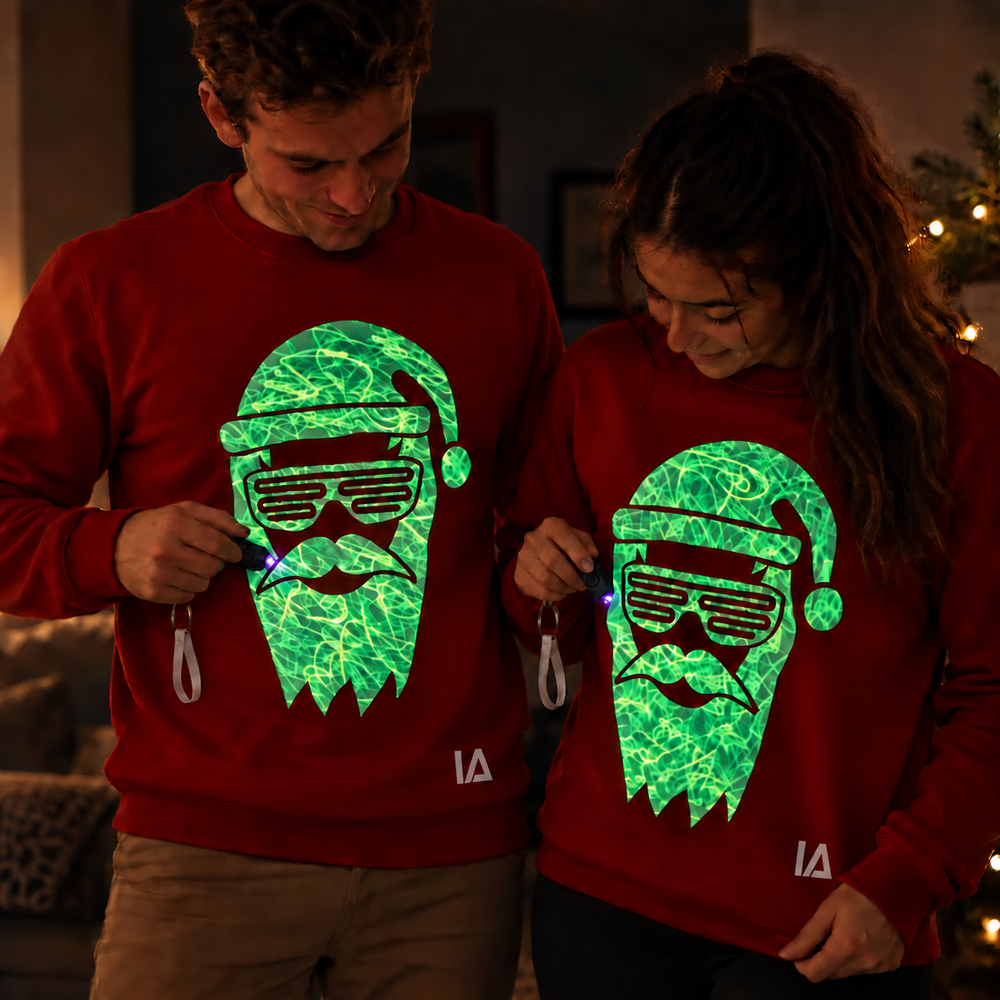 Cool Santa Glow Christmas Jumper with Rechargeable Torch