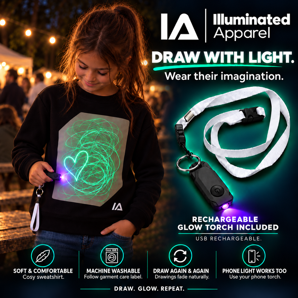 Kids Interactive Glow Sweatshirt with Rechargeable Torch