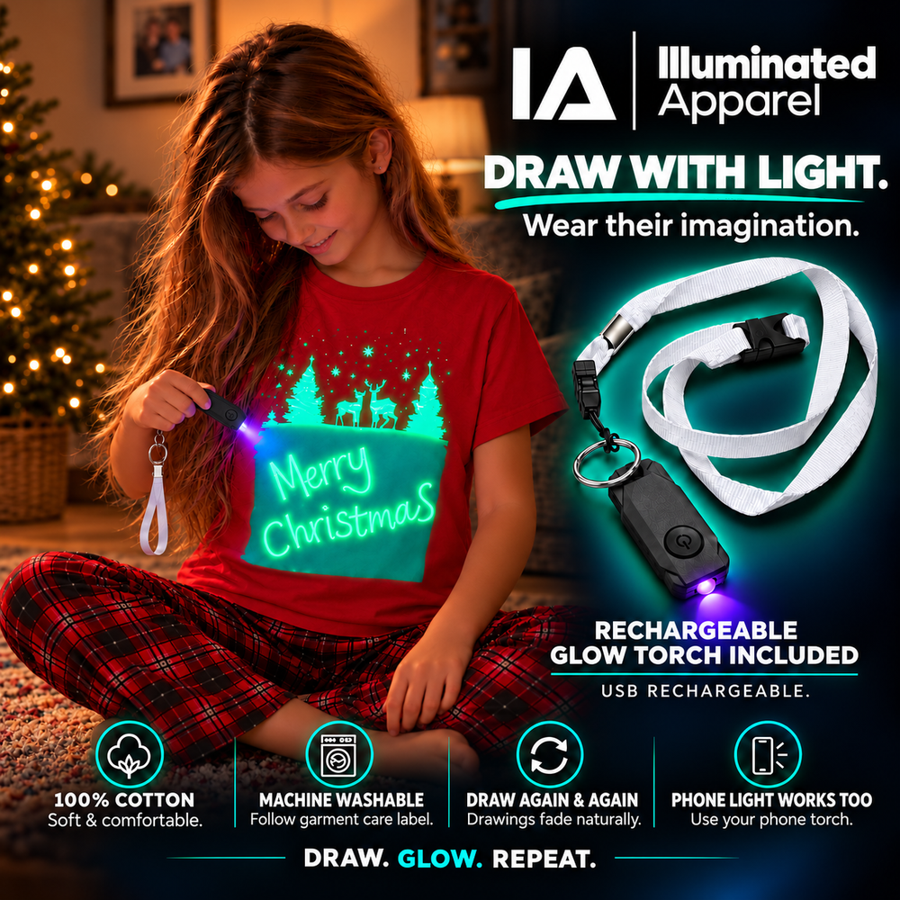 Kids’ Reindeer Glow in the Dark Christmas T-Shirt