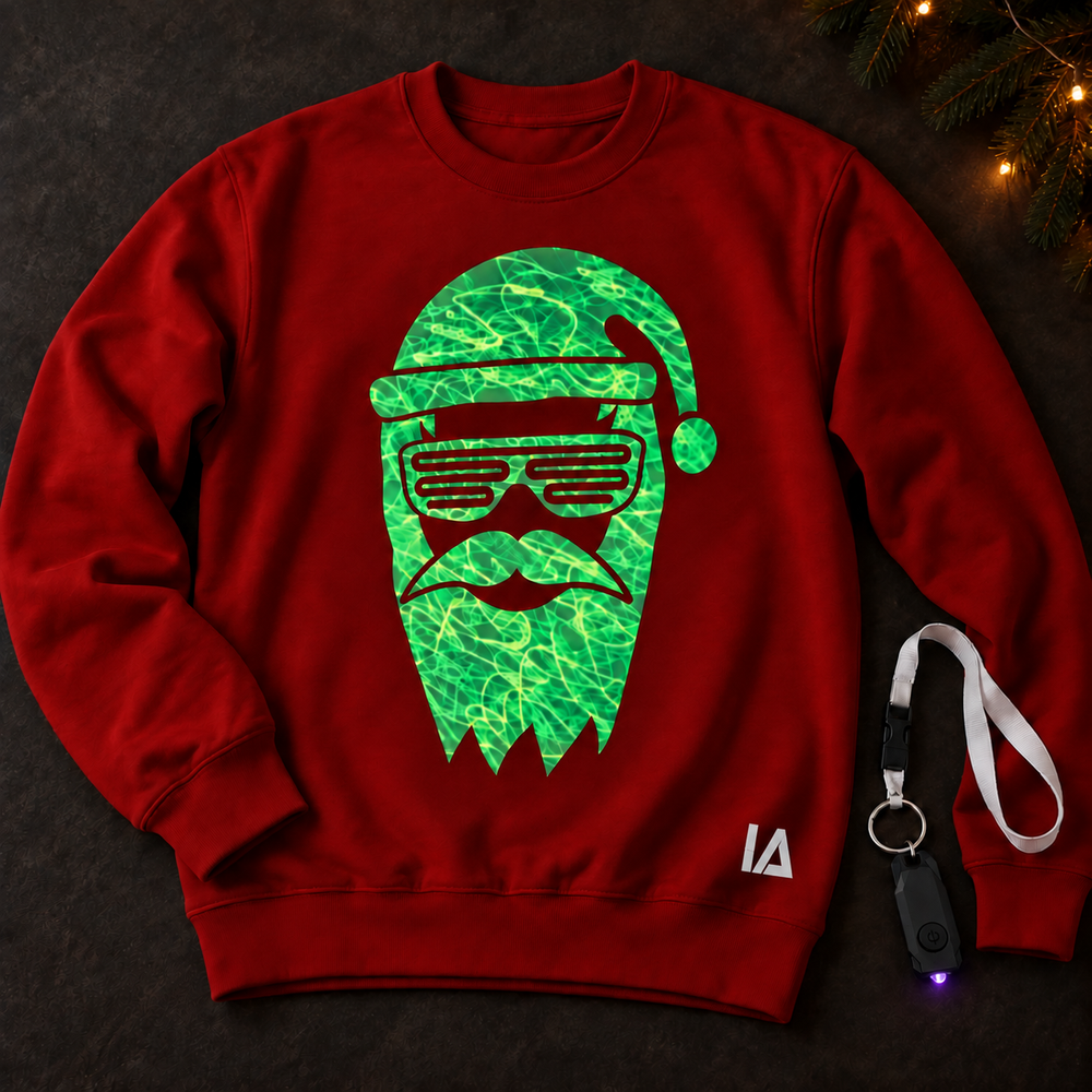 Cool Santa Glow Christmas Jumper with Rechargeable Torch