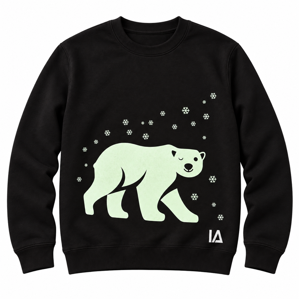 Polar Bear Glow Christmas Jumper with Rechargeable Torch