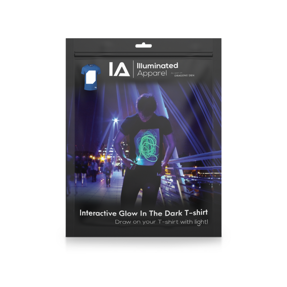 Adult Interactive Glow T-Shirt with Rechargeable Glow Torch