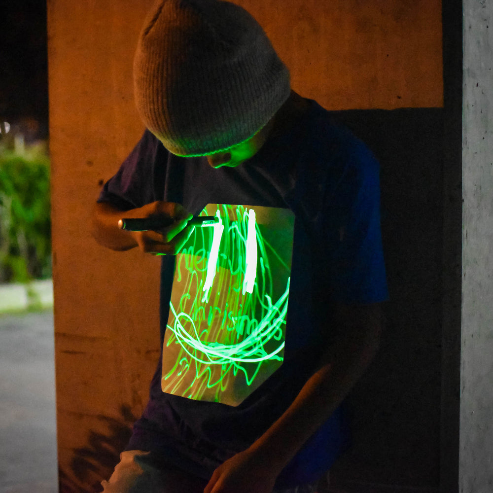 Kids’ Royal Blue Glow in the Dark T-Shirt with Rechargeable Torch