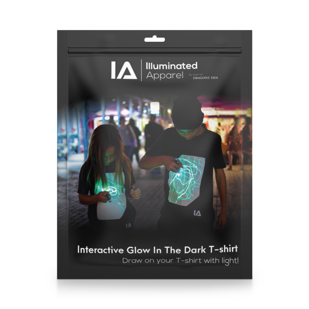 Kids’ Interactive Glow-in-the-Dark T-Shirt – Pink & Green Glow