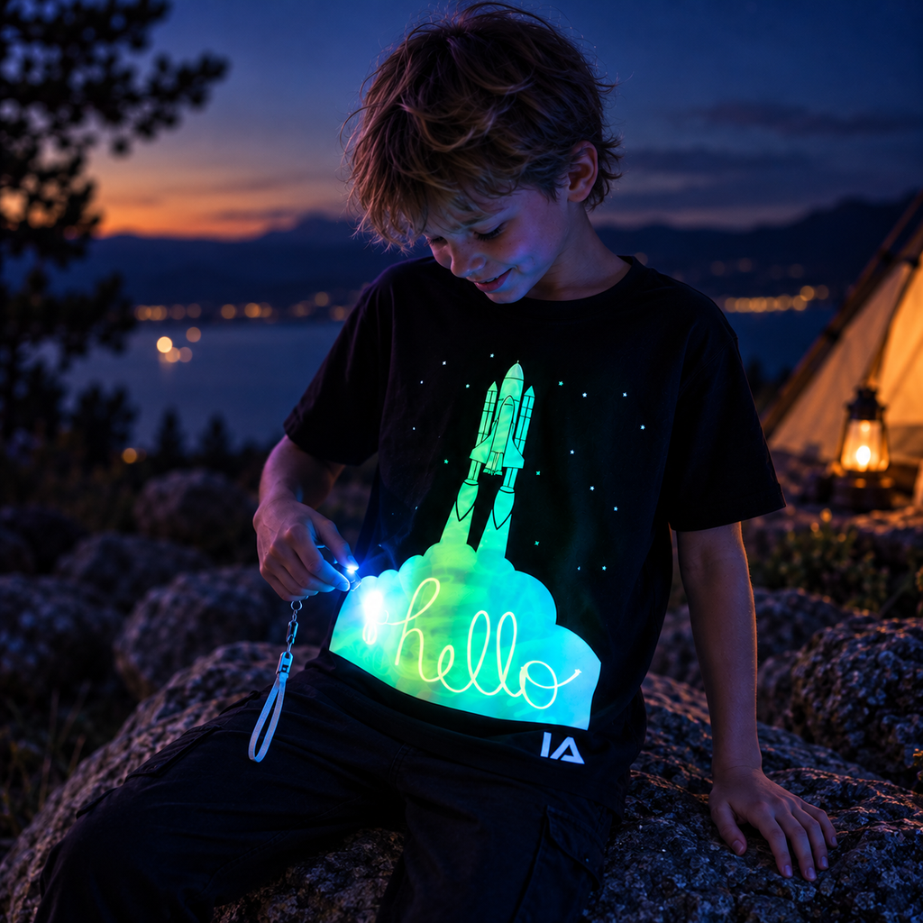 Kids Interactive Glow T-shirt - Rocket
