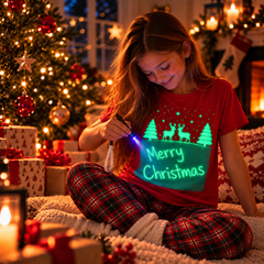 Kids’ Reindeer Glow in the Dark Christmas T-Shirt