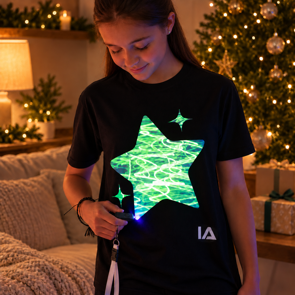 Cool Santa Kids’ Interactive Glow-in-the-Dark T-Shirt – Christmas Edition