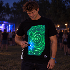 Adult Interactive Glow T-Shirt with Rechargeable Glow Torch