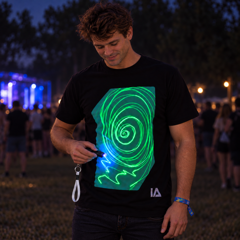 Adult Interactive Glow T-Shirt with Rechargeable Glow Torch