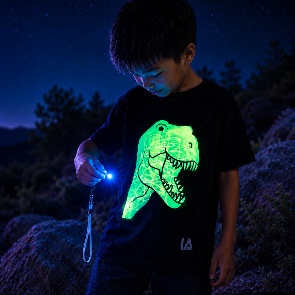 Kids Interactive Glow T-Shirt - Dinosaur