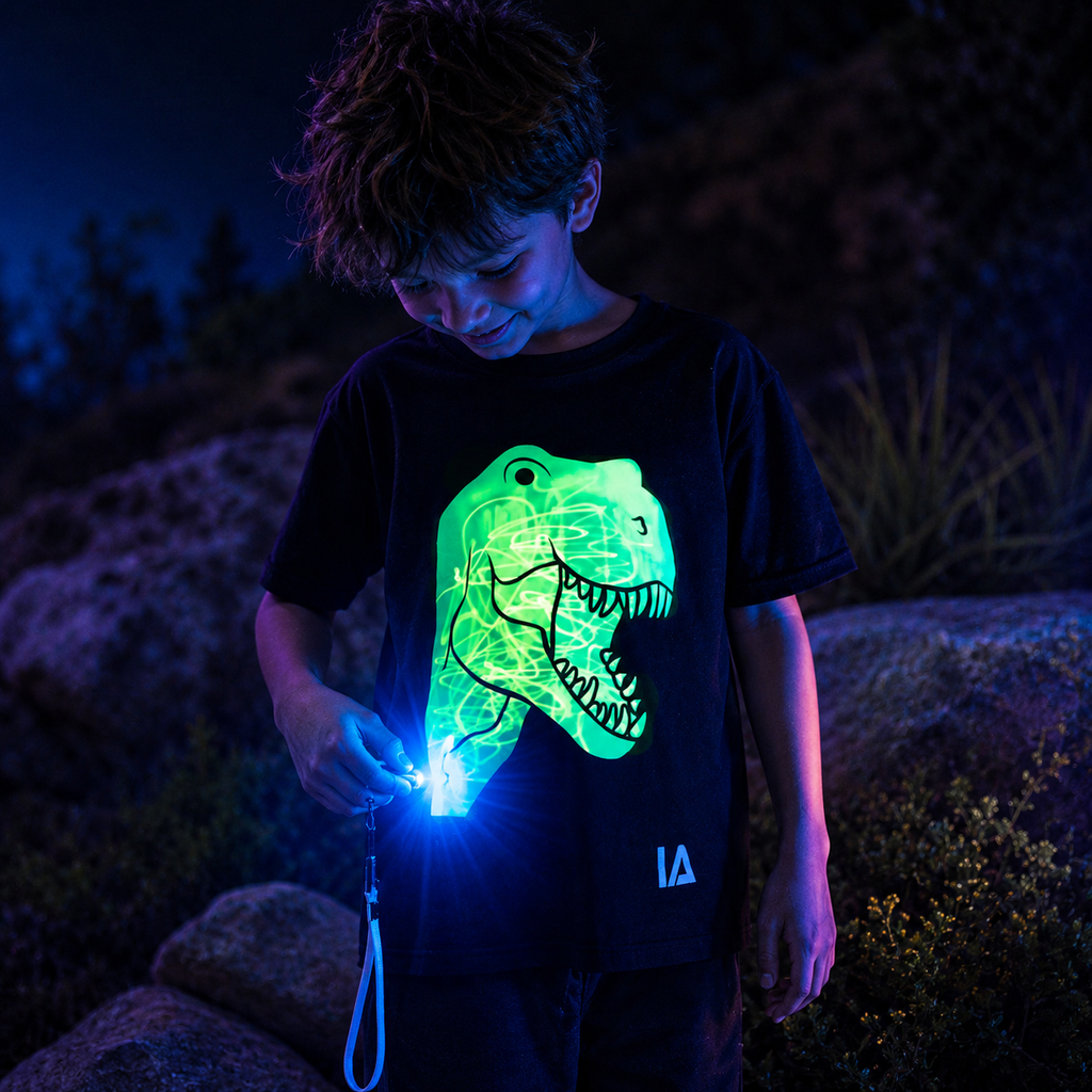 Kids Interactive Glow T-Shirt - Dinosaur