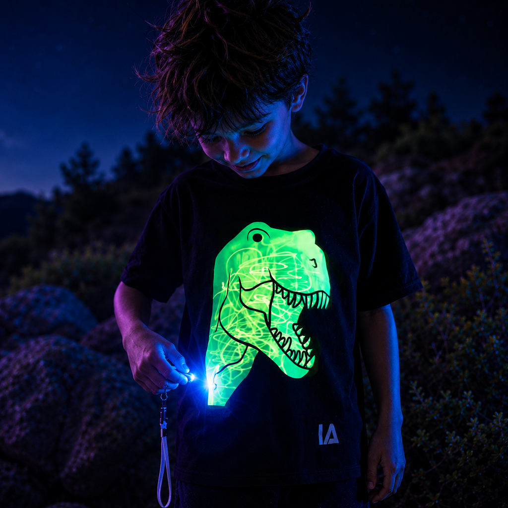 Kids Interactive Glow T-Shirt - Dinosaur