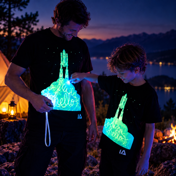 Kids’ Rocket Glow in the Dark T-Shirt with Rechargeable Torch