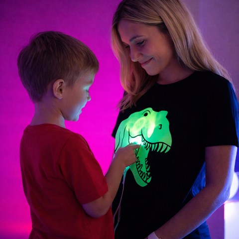 Kids Interactive Glow T-Shirt - Dinosaur