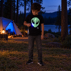 Kids’ Alien Glow in the Dark T-Shirt with Rechargeable Torch