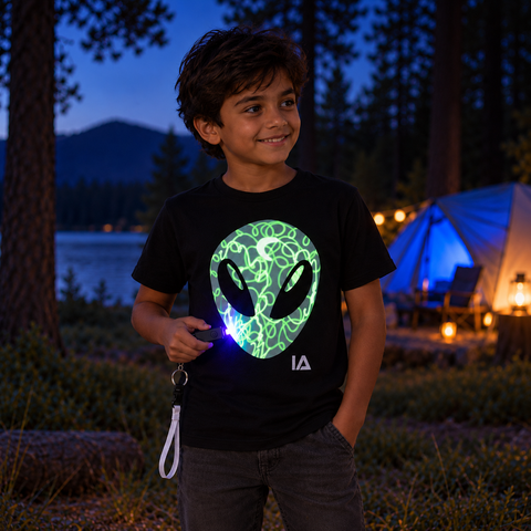 Kids’ Alien Glow in the Dark T-Shirt with Rechargeable Torch