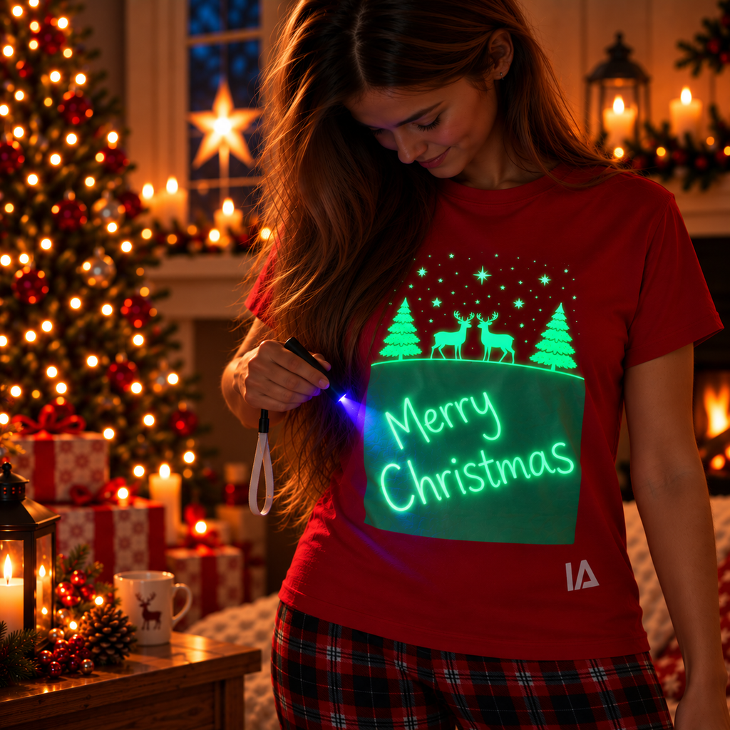 Kids’ Reindeer Glow in the Dark Christmas T-Shirt