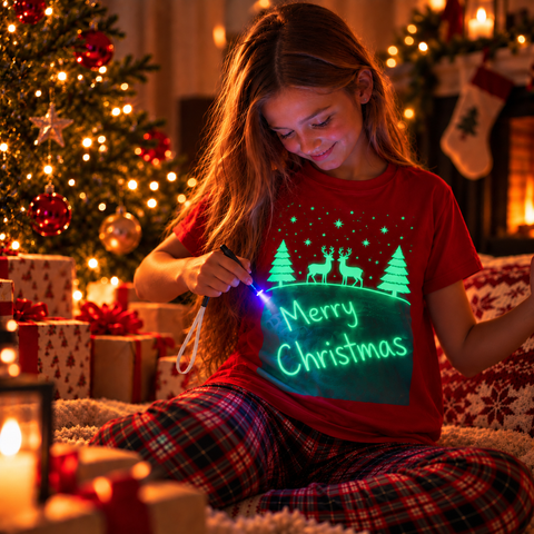 Kids’ Reindeer Glow in the Dark Christmas T-Shirt