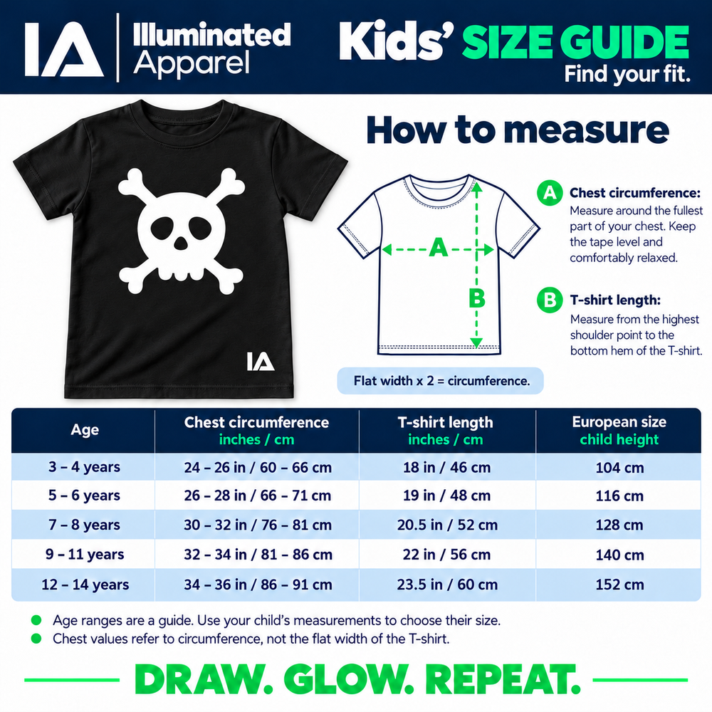 Kids’ Skull & Crossbones Interactive Glow-in-the-Dark T-Shirt