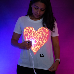 Kids Interactive Glow T-Shirt - Love Heart