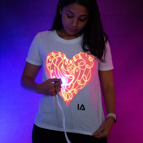 Kids Interactive Glow T-Shirt - Love Heart