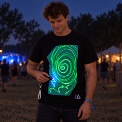 Adult Interactive Glow T-Shirt with Rechargeable Glow Torch