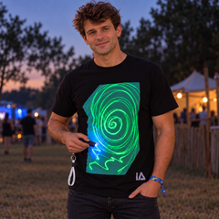 Adult Interactive Glow T-Shirt with Rechargeable Glow Torch