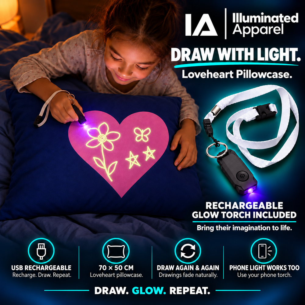 Glow Sketch Pillowcase | Love Heart