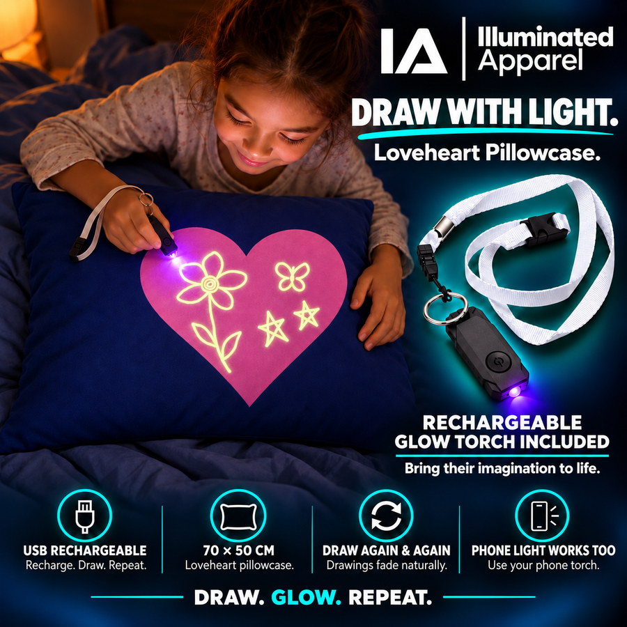Glow Sketch Pillowcase | Love Heart