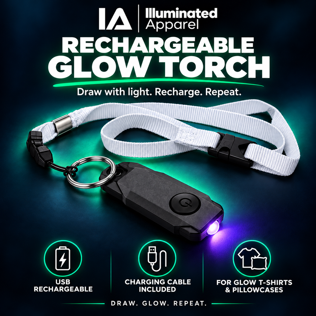 Rechargeable UV Glow Torch – For Glow T-Shirts & Pillowcases