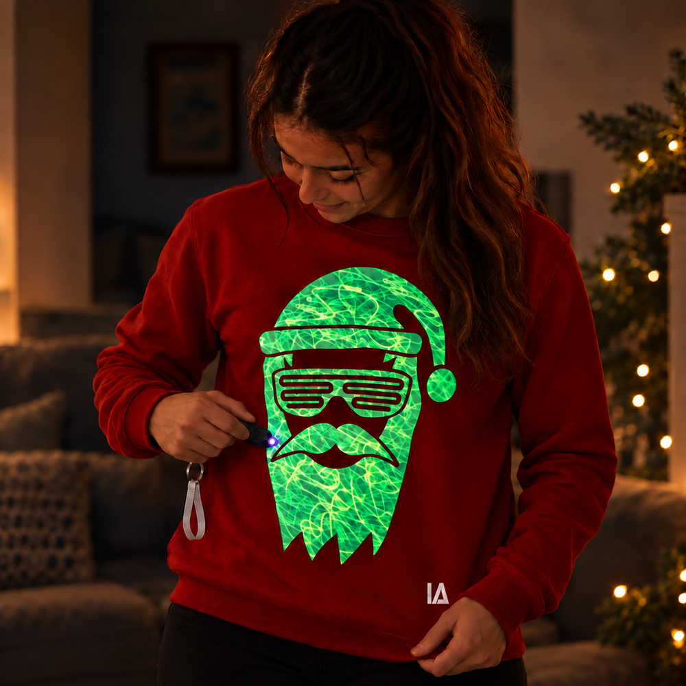 Cool Santa Glow Christmas Jumper with Rechargeable Torch