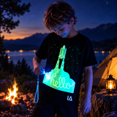 Kids’ Rocket Glow in the Dark T-Shirt with Rechargeable Torch