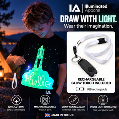 Kids’ Rocket Glow in the Dark T-Shirt with Rechargeable Torch
