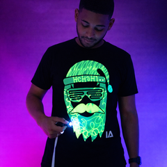 Neon Santa Glow Tee – Reusable UV Drawing T-Shirt | Fun Christmas Present