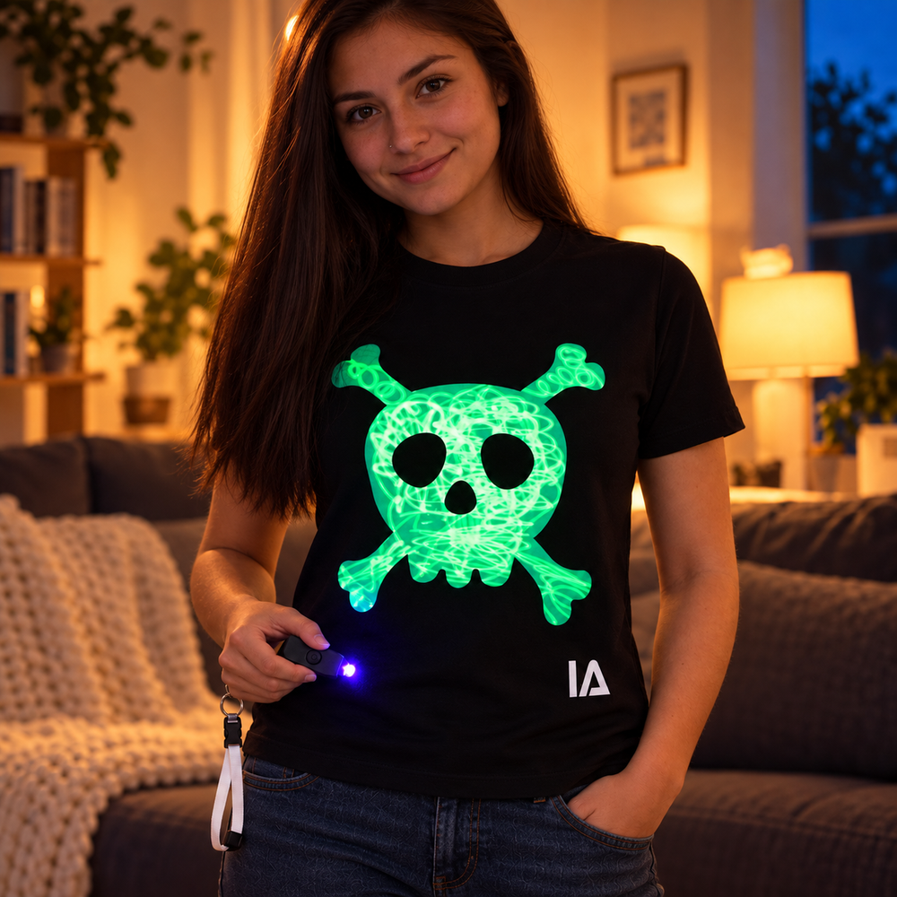 Kids’ Skull & Crossbones Interactive Glow-in-the-Dark T-Shirt