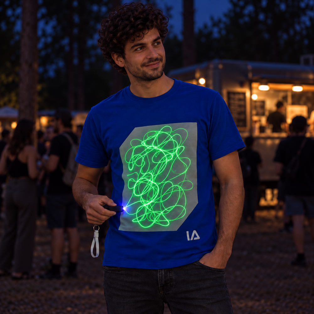 Adult Interactive Glow T-Shirt with Rechargeable Glow Torch