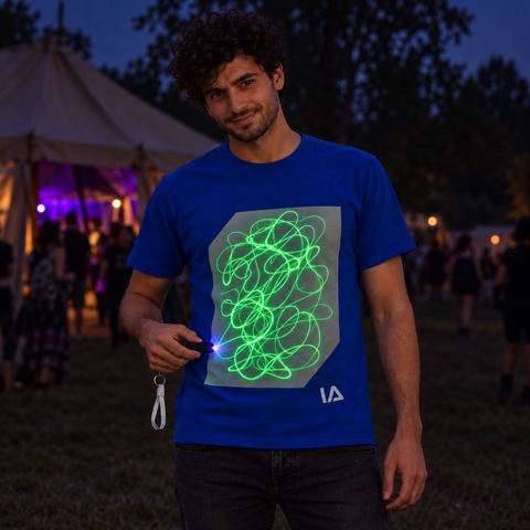 Adult Interactive Glow T-Shirt with Rechargeable Glow Torch