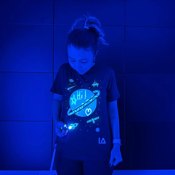 Kids Interactive Glow T-shirt - Outer Space