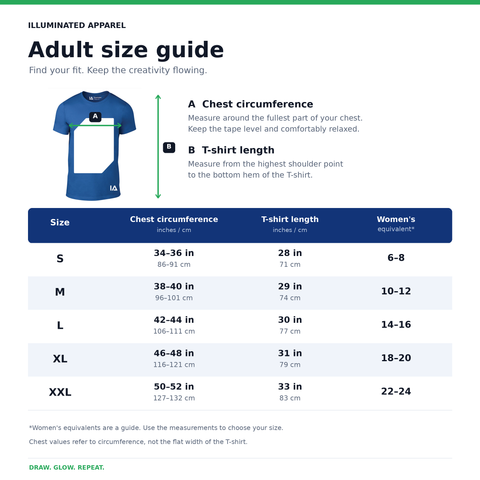 Adult Interactive Glow T-Shirt with Rechargeable Glow Torch