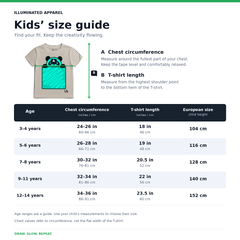 Kids’ Panda Glow in the Dark T-Shirt with Rechargeable Glow Torch
