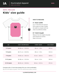 Kids’ White & Pink Glow T-Shirt with Rechargeable Torch