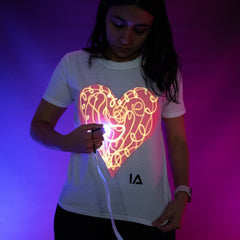 Kids Interactive Glow T-Shirt - Love Heart