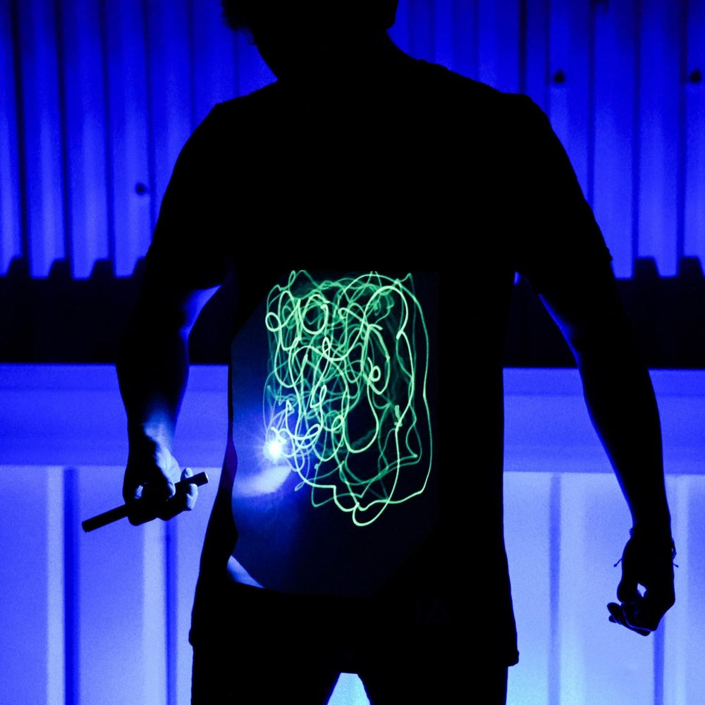 Adult Interactive Glow T-Shirt with Rechargeable Glow Torch