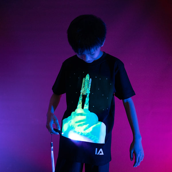 Kids Interactive Glow T-shirt - Space Rocket