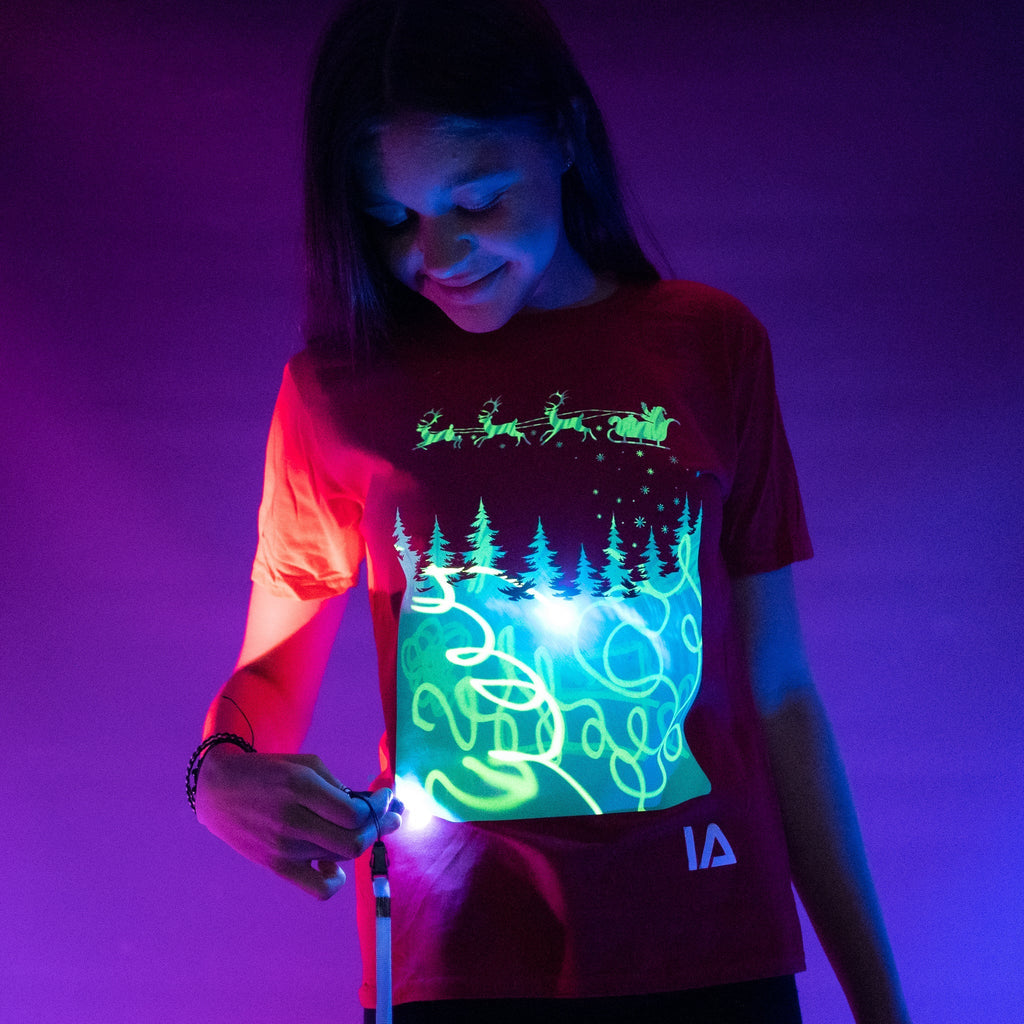 Santa Sleigh Interactive Glow T-Shirt Christmas Edition