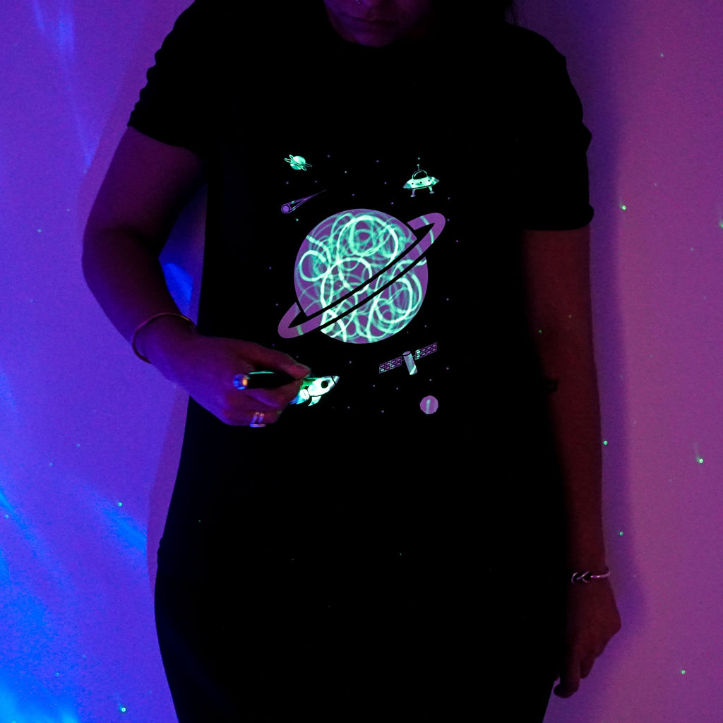 Kids Interactive Glow T-shirt - Outer Space