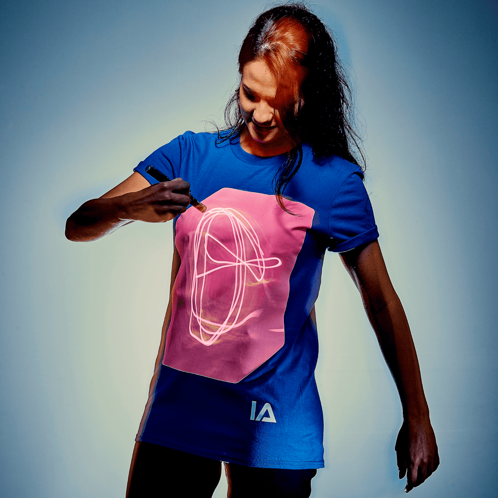Adult Interactive Glow T-Shirt with Rechargeable Glow Torch