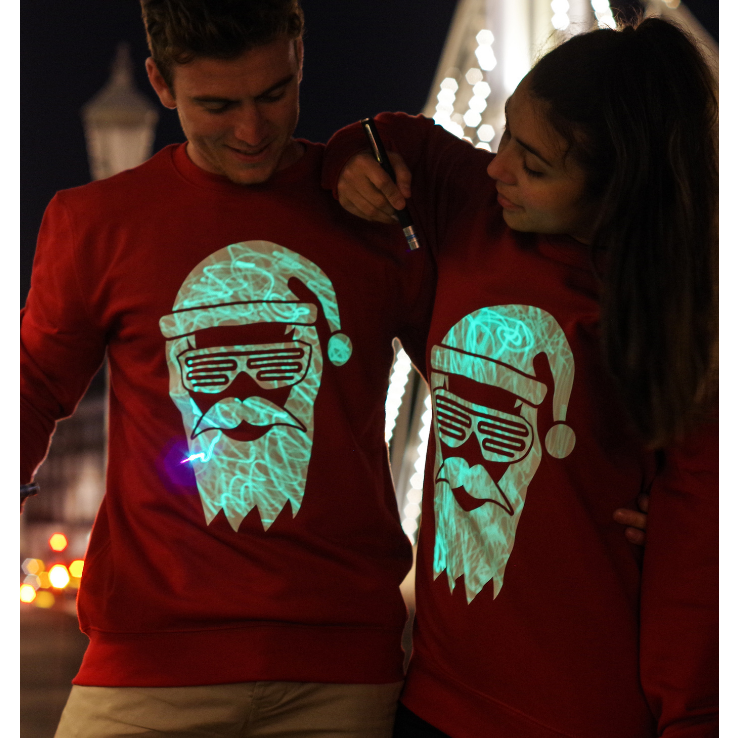 Interactive Glow In The Dark Cool Santa Christmas Jumper