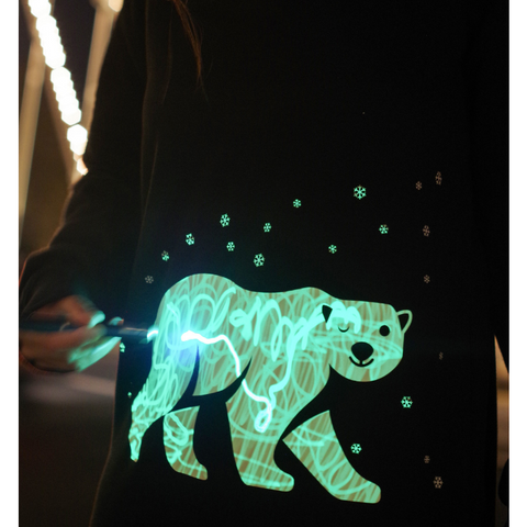 Interactive Glow In The Dark Polar Bear Christmas Jumper